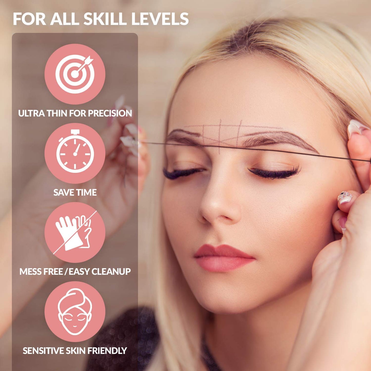 Microblading Supplies Pre-Inked Eyebrow Mapping String – 60 Meters - Ultra-Thin, Mess-Free Thread, Create a Crisp, Spot-on Brow Map Every Time – Hypoallergenic, Cosmetic Grade For Permanent Makeup
