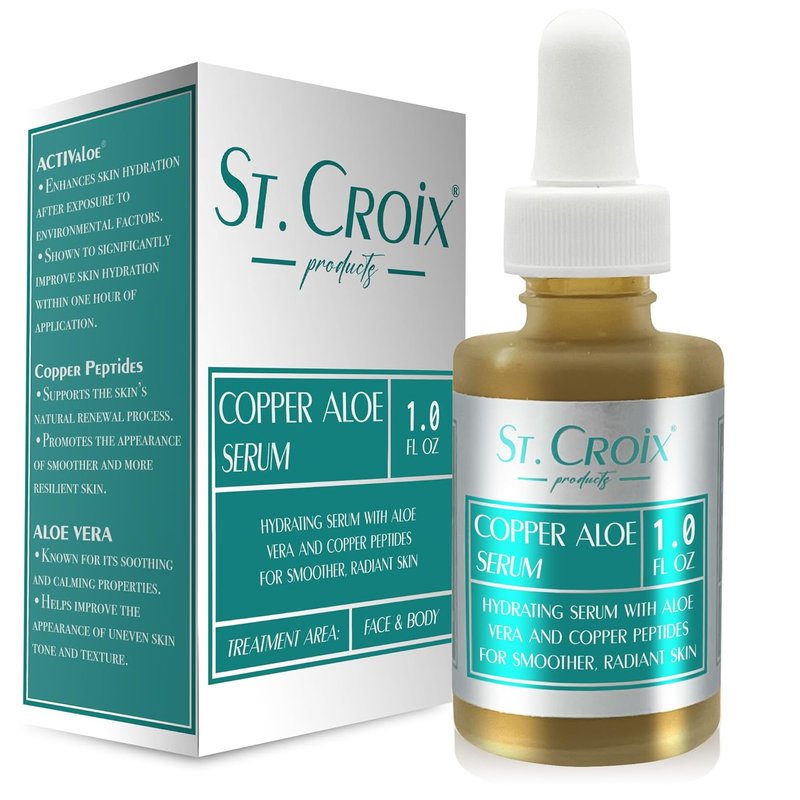 Copper Peptide & Aloe Serum - Hydrating & Firming Skin Treatment | 0.25% Copper & Pure Aloe Vera - 1 fl oz
