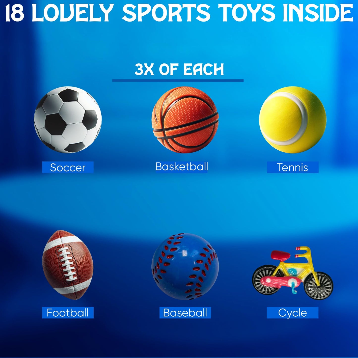Bath Bombs for Boys with Toys Inside W/Flash Cards - Sports Bath Bombs for Kids - Gift Set of 18 Scented Organic Handmade - 2.5 oz with Natural Essential Oils - 18 Pack