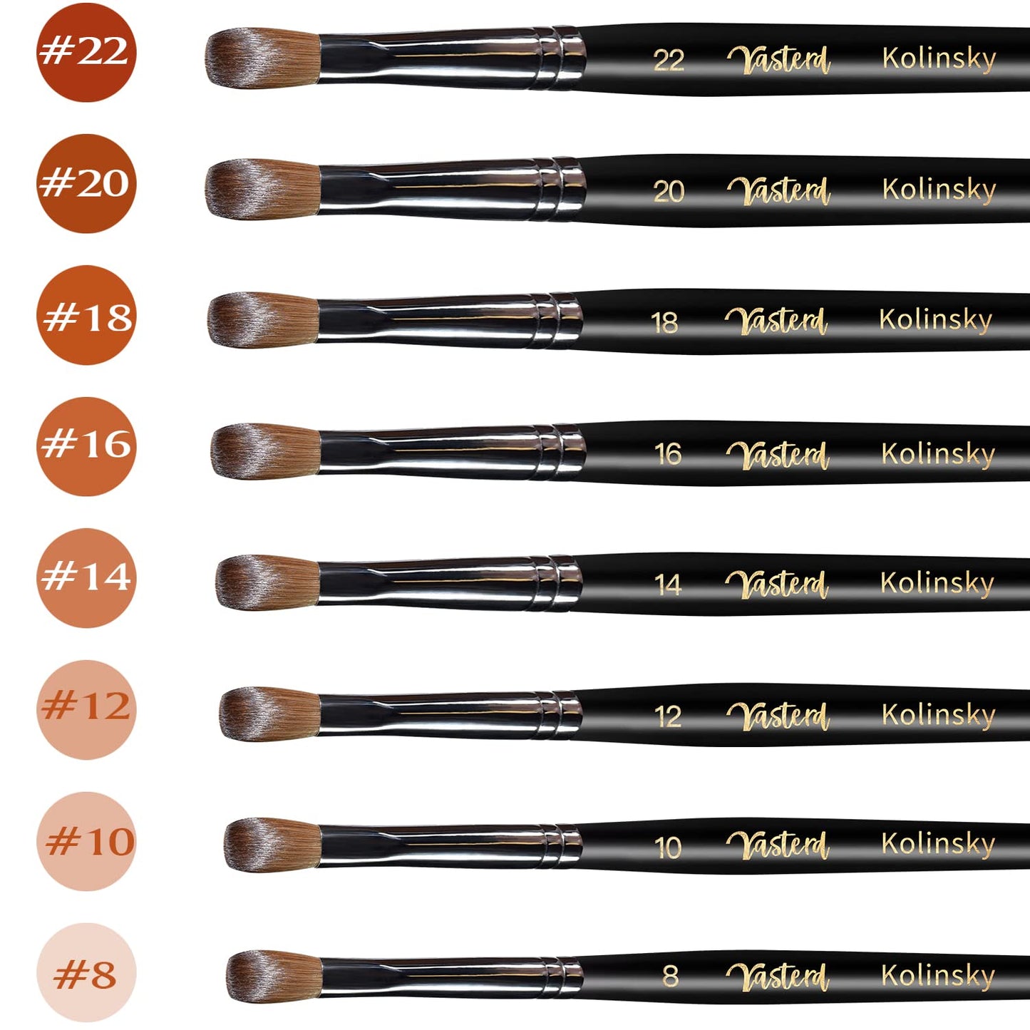 Yasterd Acrylic Nail Brush 100% Kolinsky Acrylic Brushes for Nails Size 22 Oval Crimped Shaped Nail Brushes for Acrylic Application Black Wood Handle Professional Nail Art Powder Brush Manicure Tool