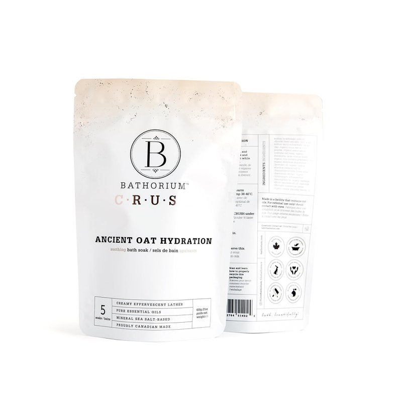 Bathorium Ancient Oat Bath Soak | Mineral Sea Salt & Colloidal Oats, 21 oz, Light Floral Fragrance