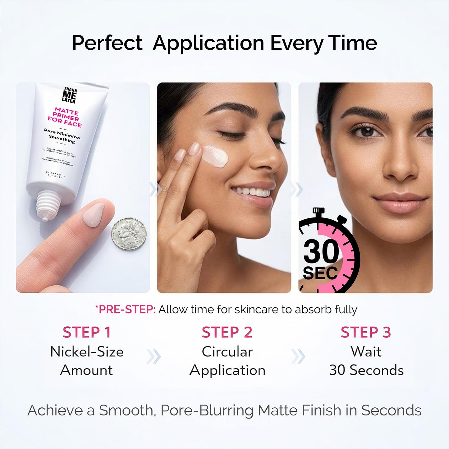 Elizabeth Mott Thank Me Later Makeup Primer for Long-Lasting Makeup | Cruelty-Free and Paraben-Free