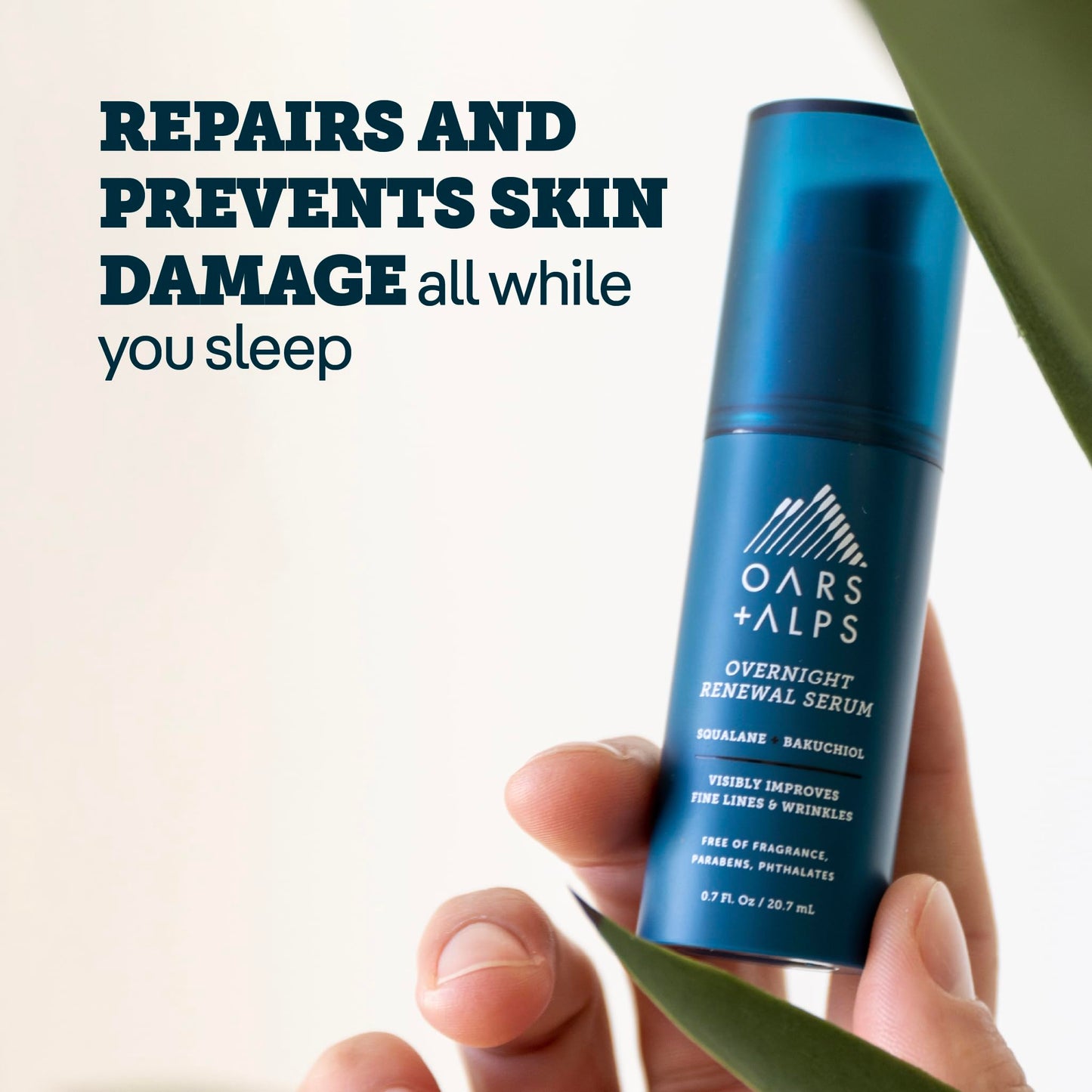 Oars + Alps Overnight Renewal Face Serum, Serum for Face, Reduce Fine Lines and Wrinkles, Hydrating Skin Care with Anti-Aging Peptides, 0.7 Fl Oz