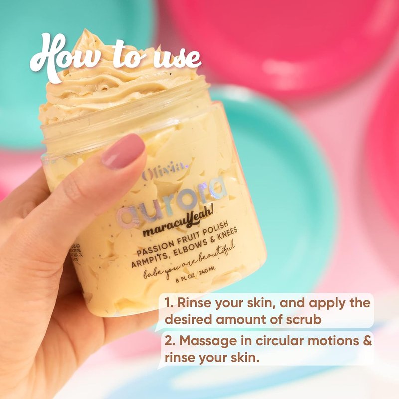 Olivia Beauty Leg Scrub - All-Natural Exfoliating Body Scrub for Women | Moisturizing Organic Formula - 8 Oz