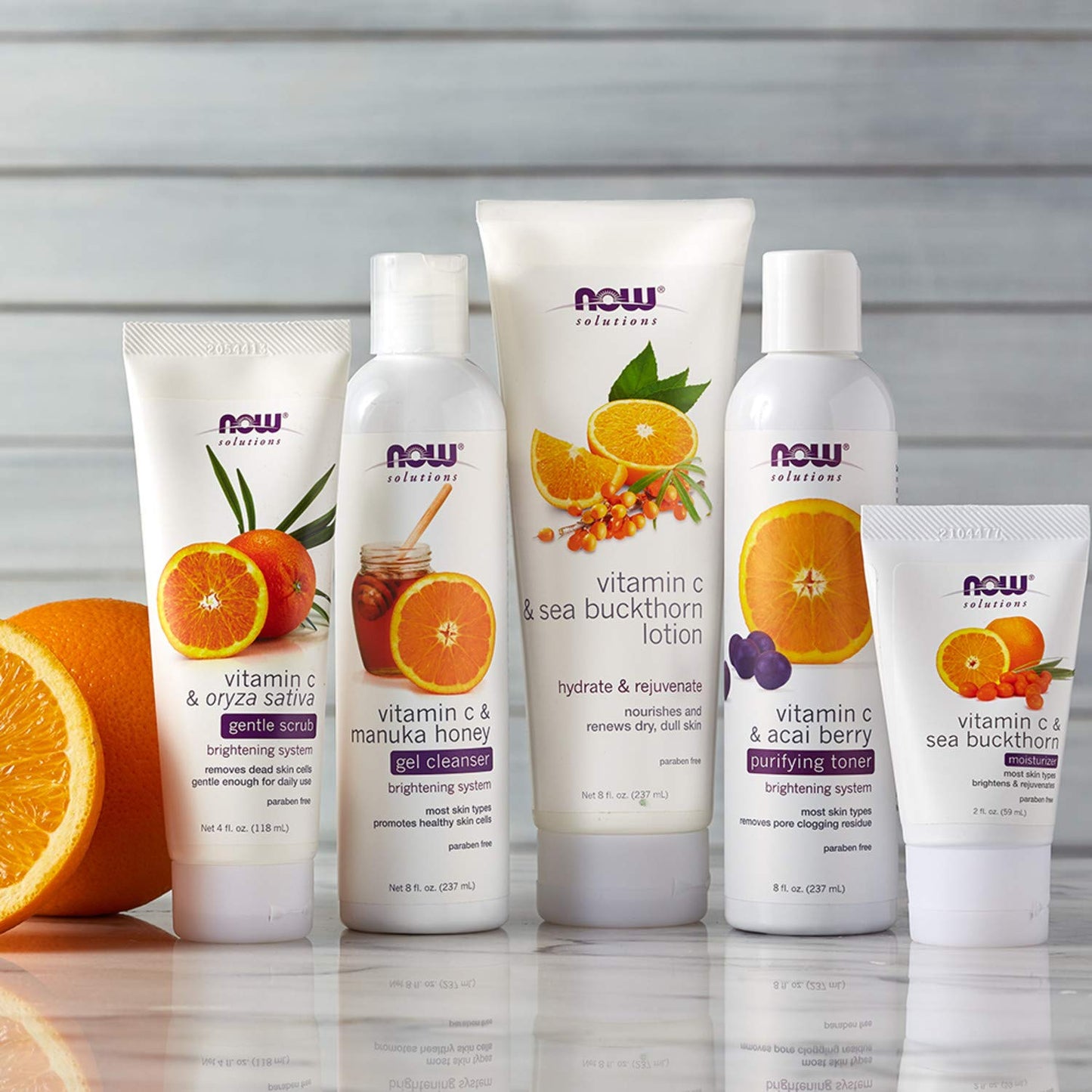 NOW Solutions, Vitamin C and Oryza Sativa Gentle Scrub, Brightening System, Gentle Mild Exfoliation for Daily Use 4-Ounce