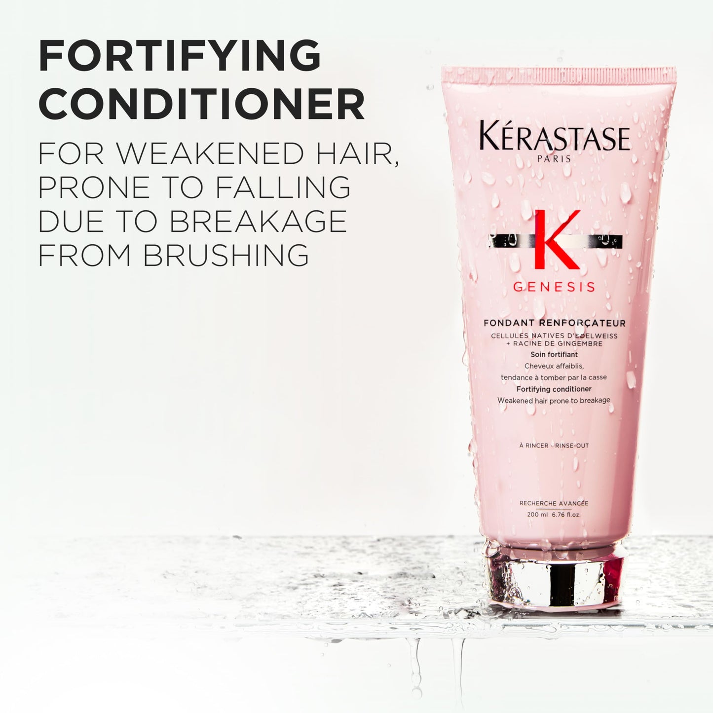 Kerastase Genesis Strengthening Fondant Renforcateur Conditioner - For Weak or Damaged Hair, Detangles & Hydrates, For Normal to Dry Hair, 2.5 Fl Oz