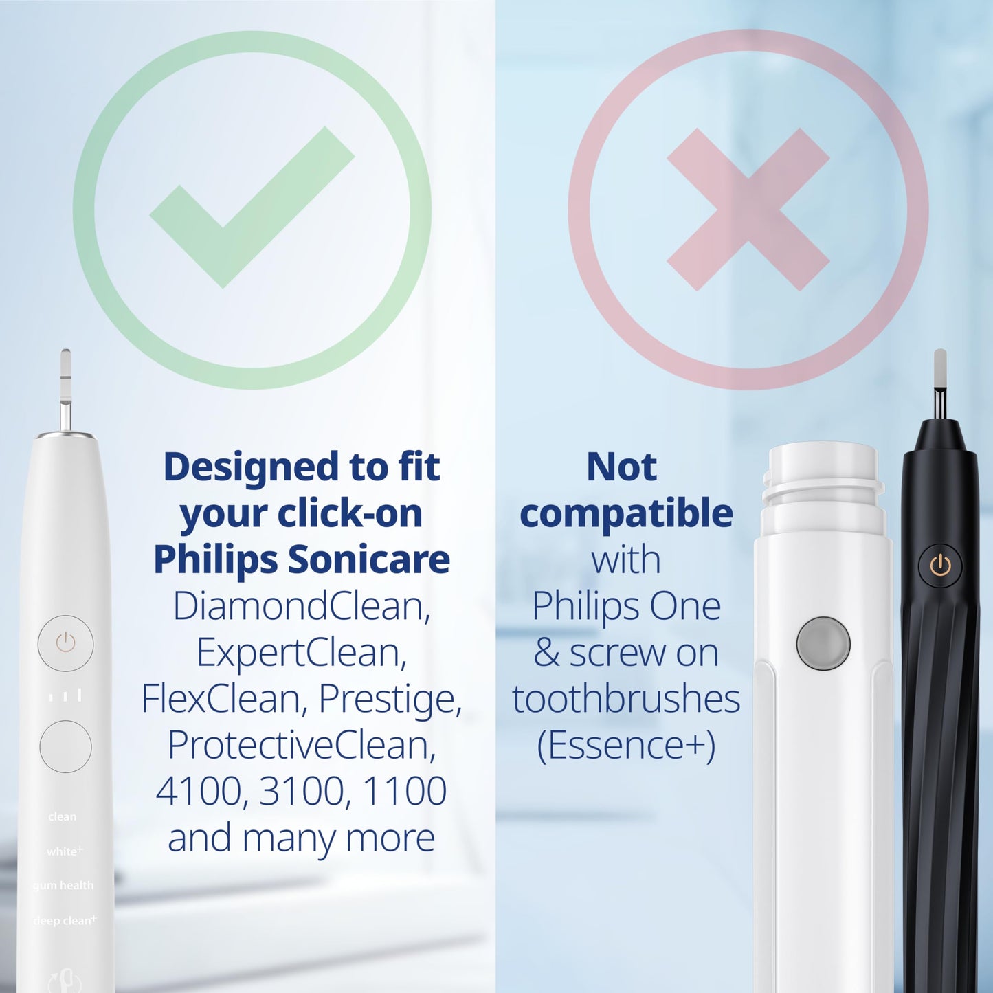Toothbrush Heads mini Medium Compatible with Philips Sonicare Toothbrush Heads - Small Medium Replacement Heads - Daily Precision Brush Heads - White - Replaces HX6028-8 Pack