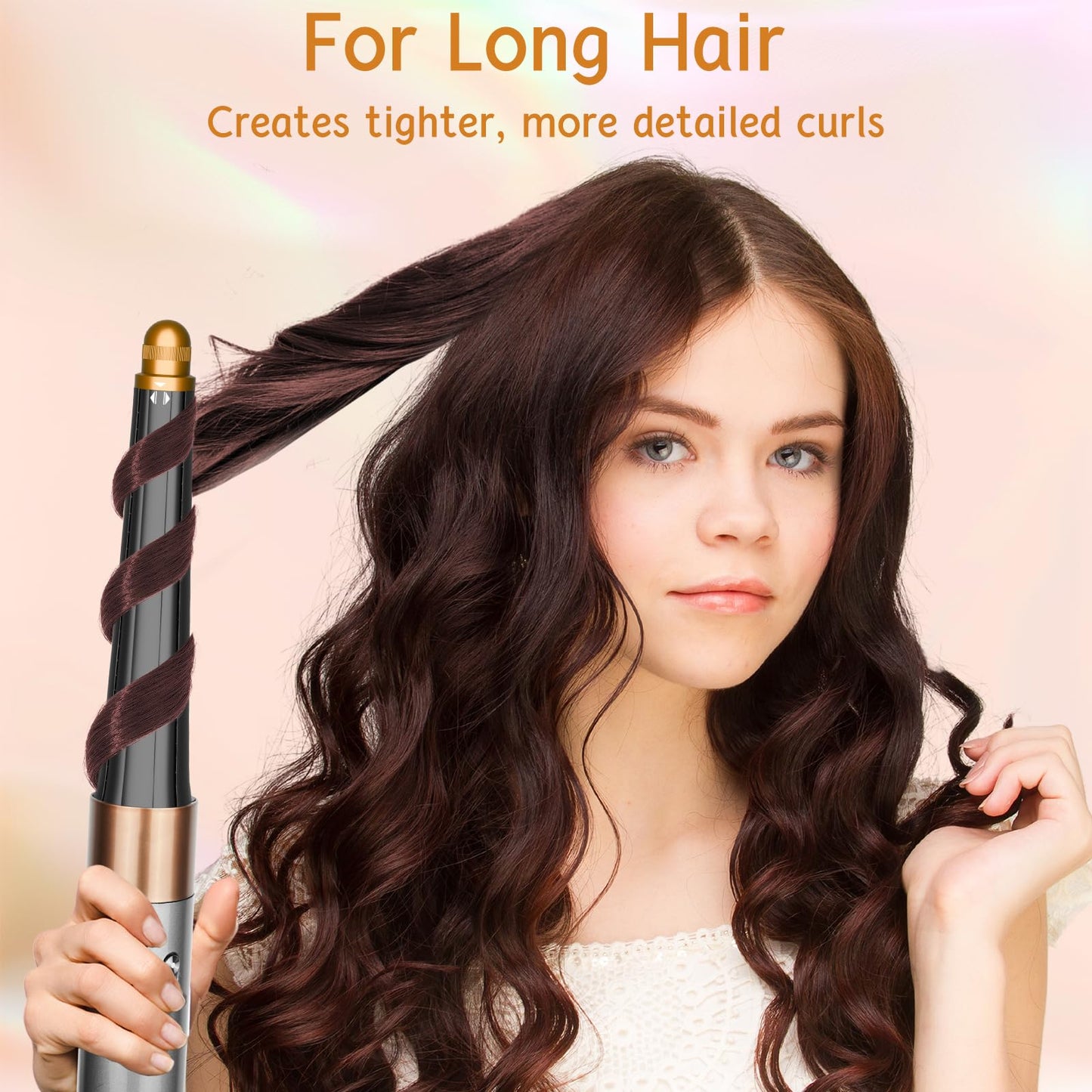 ZEPHBLOW Hair Long Conical Barrel for Dyson Airwrap, 0.78-1.4Inch/ 20-36mm Conical Long Curling Barrels Compatible with Airwrap HS01/05/08, Self-Curling Hair Roller Curlers Attachment, Gold