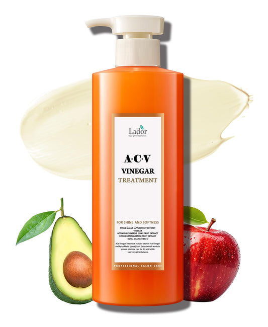 LADOR Apple Cider Vinegar Clarifying Treatment w/Tea Tree Sub-Acidic pH-balanced - Glossy Shine Refreshing for Greasy Dandruff Oily Scalp Hair Free of Silicone Paraben Sulfate 14.5 Fl Oz Korea