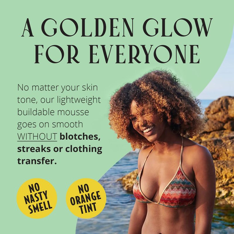 Skinerals Self Tanner Mousse, Organic Sunless Tanning Foam for Face & Body, Natural Looking, Streak-Free, Quick-Drying, Long-Lasting Fake Tan, 8 oz, Californium