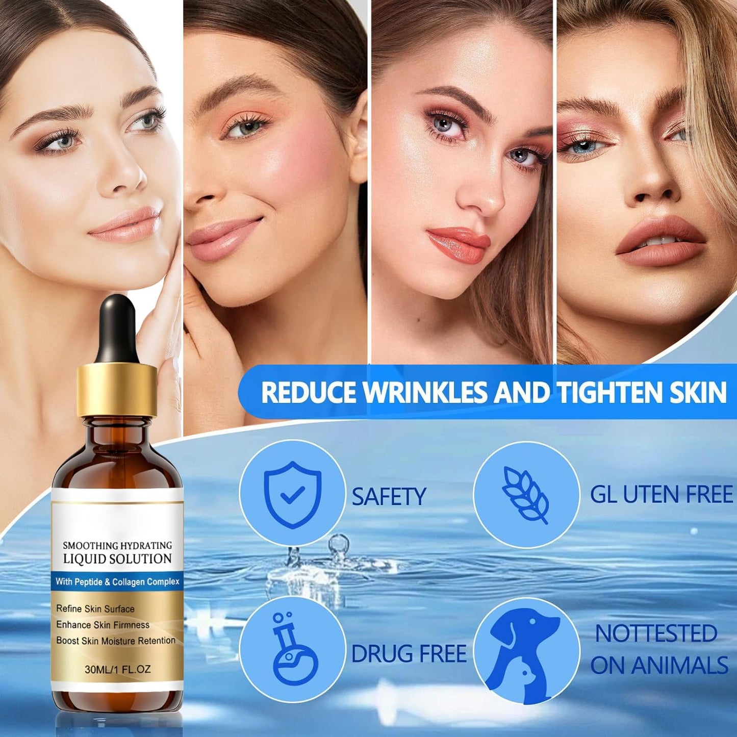 Face Lifting Serum - Liquid Solution for Wrinkles & Fine Lines | Hydrating & Firming (30ML, 2-Pack)