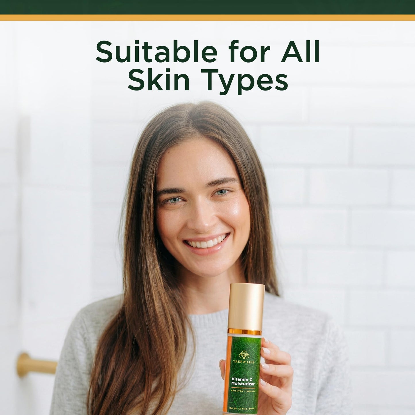 Tree of Life Beauty Moisturizer, Hydrating, Anti-Aging, Reduces Dark Spots & Fine Lines, Brightens, Firmer and Smoother Skin Non Greasy - Vitamin C 1.7 Fl Oz