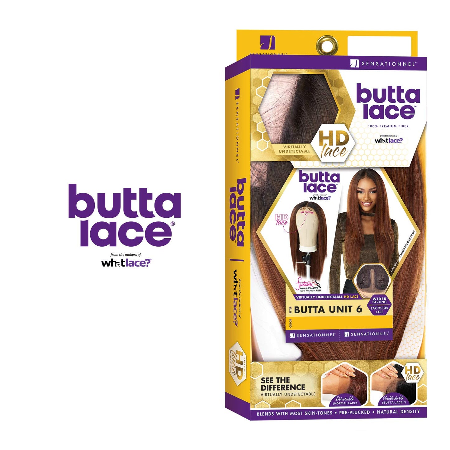 Sensationnel HD Lace Front Wig - Butta Unit 6 | Off Black Synthetic Hair Wig
