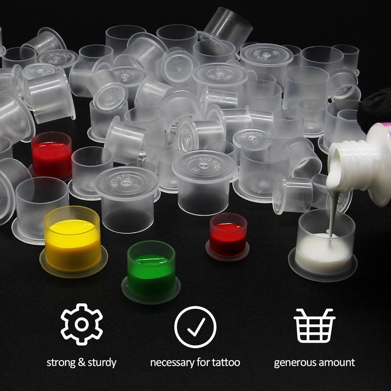 Tattoo Ink Caps - Large 17mm Disposable Cups for Microblading | 1000Pcs Tattoo Accessories