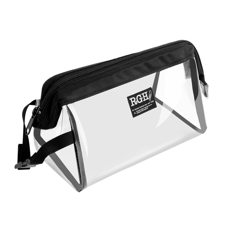 Rough Enough Clear Toiletry Bags for Traveling Leakproof Shaving Kit Cosmetic Organizer Bag for Women Men