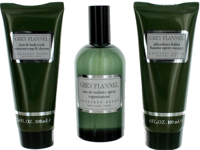Geoffrey Beene Trio Grey Flannel Eau de Toilette - Woody Oriental Fragrance for Men | 3-Piece Set