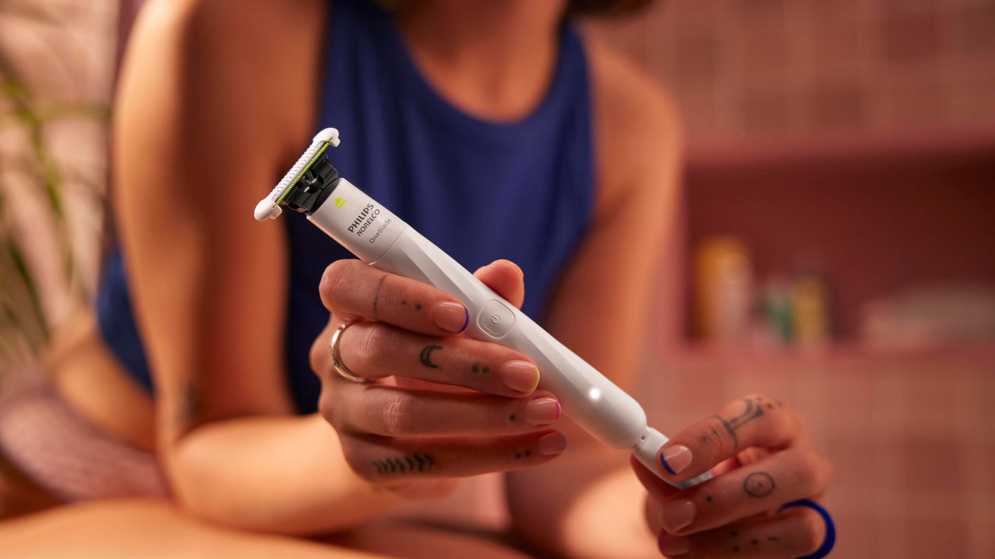 Philips Norelco OneBlade Intimate, Designed for Pubic Grooming, Trim & Shave with Extra Skin Protection, Waterproof