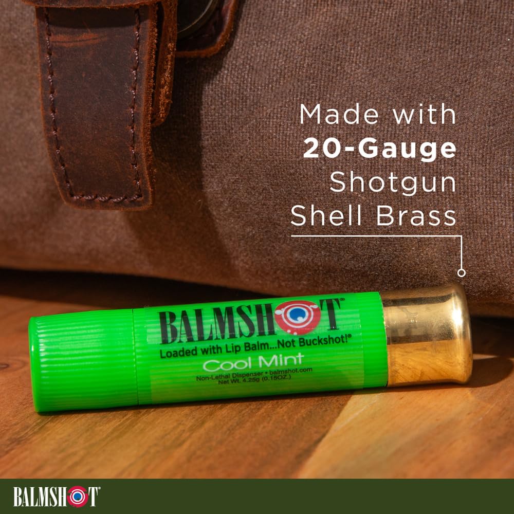 BALMSHOT Lip Balm 4-Pack - SPF 15 Beeswax with Aloe & Vitamin E | Classic, Cool Mint, Vanilla Mint & Pink Camo