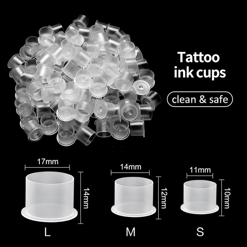 Tattoo Ink Caps - Large 17mm Disposable Cups for Microblading | 1000Pcs Tattoo Accessories
