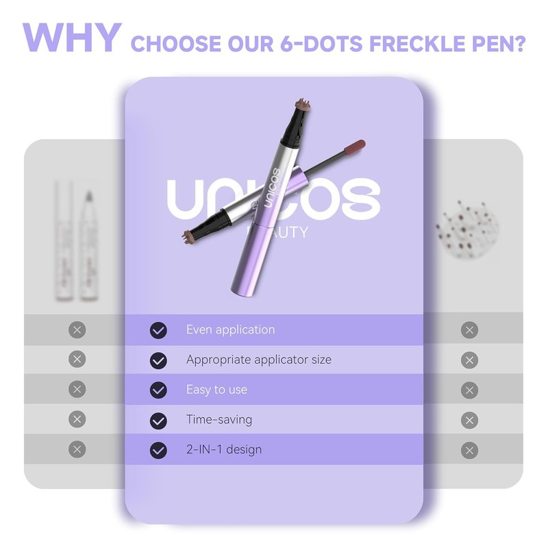 Freckle Stamp Pen - 2-in-1 Faux Freckle & Blush Makeup | Quick-Drying, Waterproof, Long-Lasting, Easy to Use