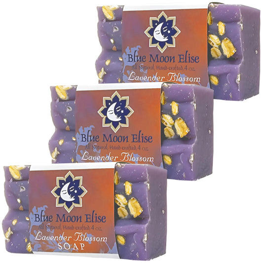 Blue Moon Elise Patchouli Sage All Natural Bar Soap, Scented with Premium Essential Oils, Handmade in the USA, Moisturizing and Therapeutic for Face/Body, For Men and Women & Sensitive Skin (5 Pack)