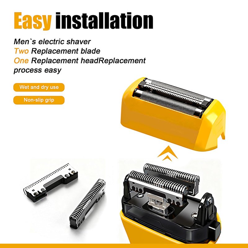 Shaver Replacement Foils Heads for Wahl Yellow Lifeproof Series 7061, 7045-100 Shavers (Yellow)