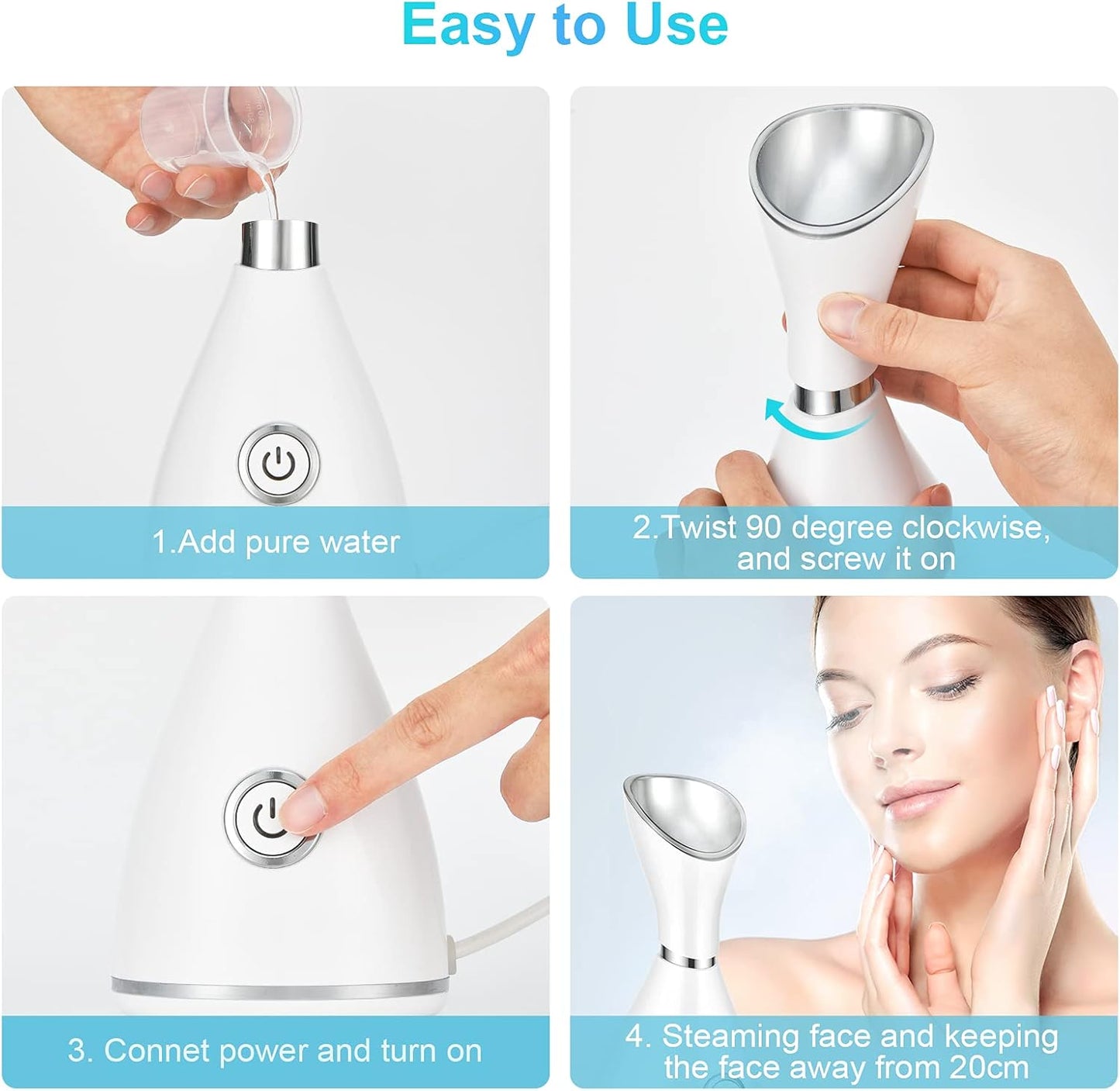 Facial Steamer for Deep Cleaning - Nano Mister Set for Sinuses | Home Spa & Skin Care