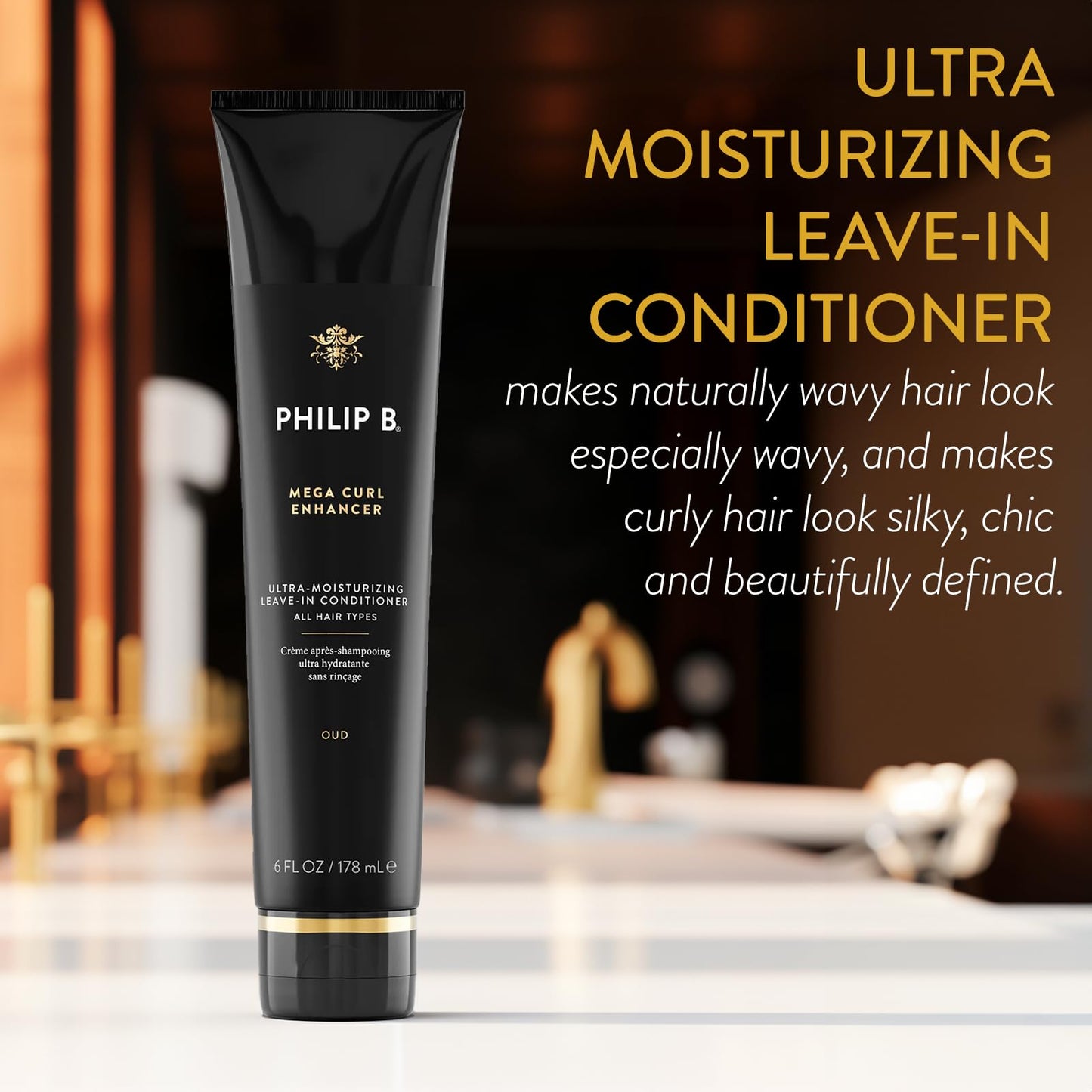 PHILIP B Mega Curl Enhancer, 2 fl. oz. (60 ml) - Ultra-Moisturizing Leave-in Conditioner, Repairs Dry Strands, Tames Frizz