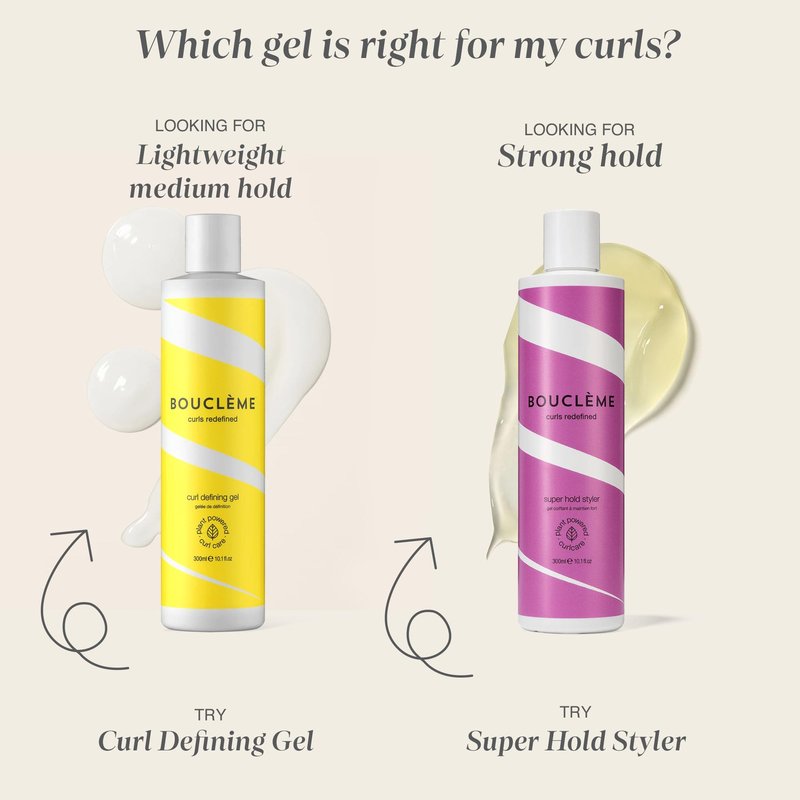 Bouclème - Super Hold Styler - Curl Enhancing Hair Styling Gel - 99% Naturally Derived Ingredients and Vegan-10.1fl oz.