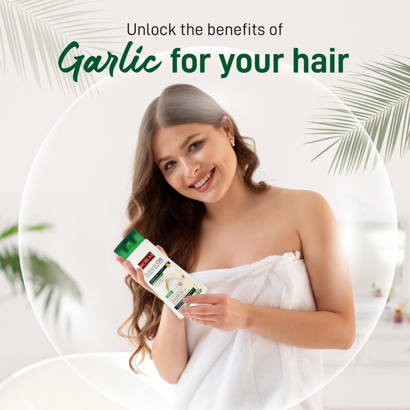 Bioblas Garlic Shampoo - Odorless & Unscented Hair Growth Formula for Men & Women - Clarifying Treatment to Cleanse Roots & Scalp - Hair Thickening & Anti-Thinning Solution (2 Pack)