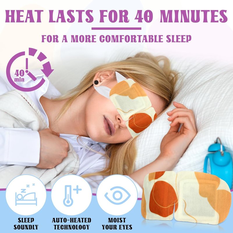 Steam Eye Masks - 100 Pcs Self-Heating Disposable Warm Compress for Home, Office & Travel | Relaxation Supplies