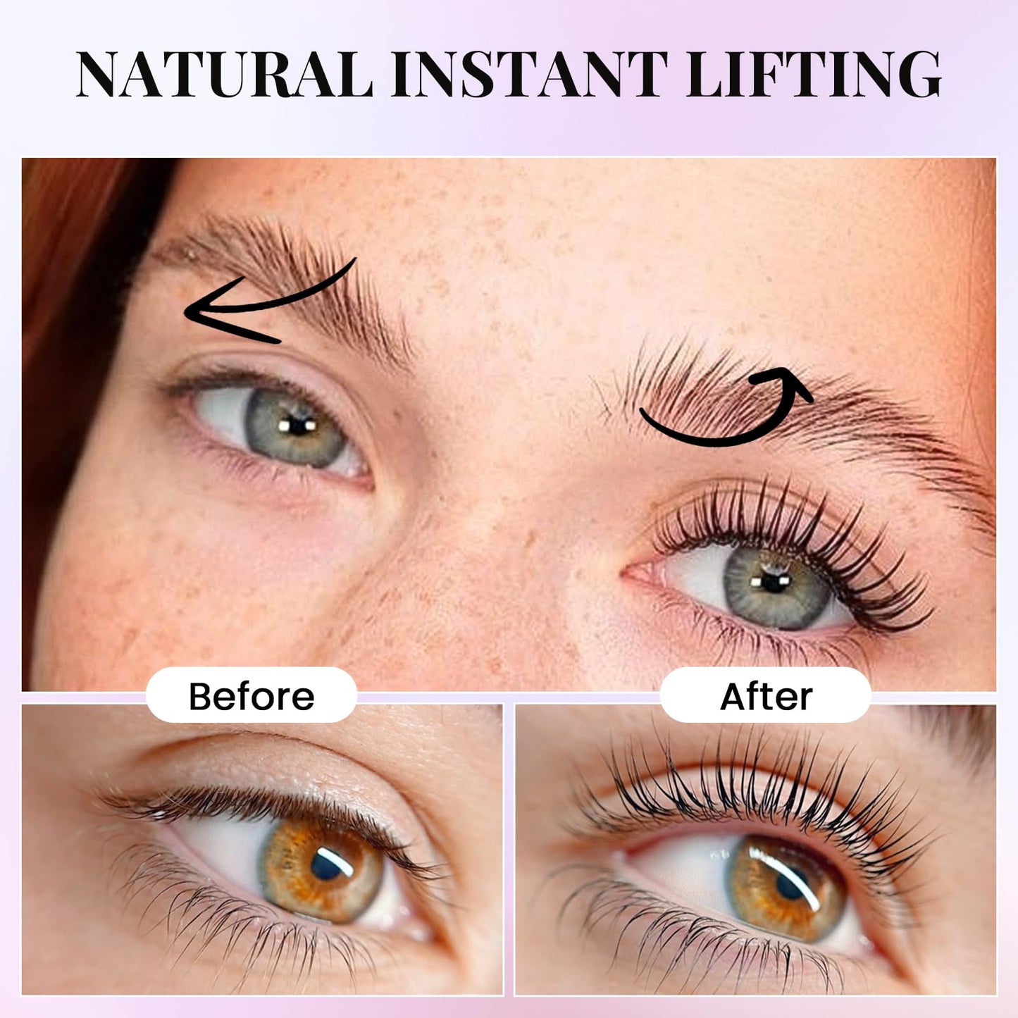 PERMANIA Eyelash Lift Kit, Natural Curling and Lifting Effect Lash Lift Kit & Brow Lamination Kit Fast Perming with Easy Instructions