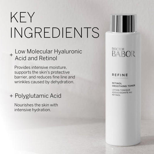Doctor BABOR Refine Retinol Smoothing Toner, Travel Toner for Face, Hydrating and Reduces Winkles, Redness and Blemishes, 1 oz