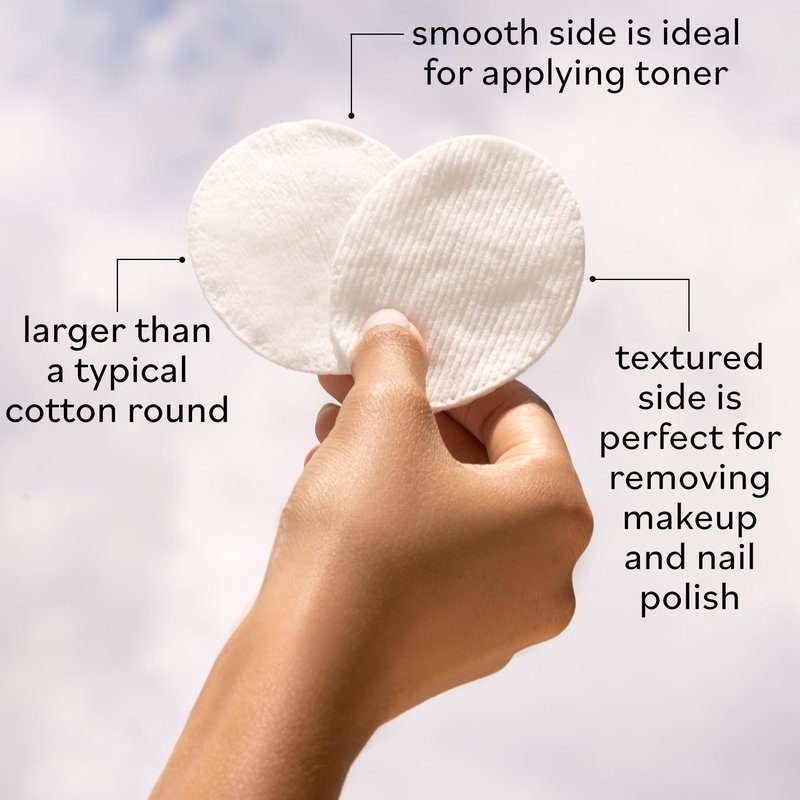 Sky Organics Organic Premium Cotton Large Pads for Makeup Removal, Cleansing, Toner Application, 100% Pure Organic Cotton with GOTS Certified, Dual Textured Design, 240 Count