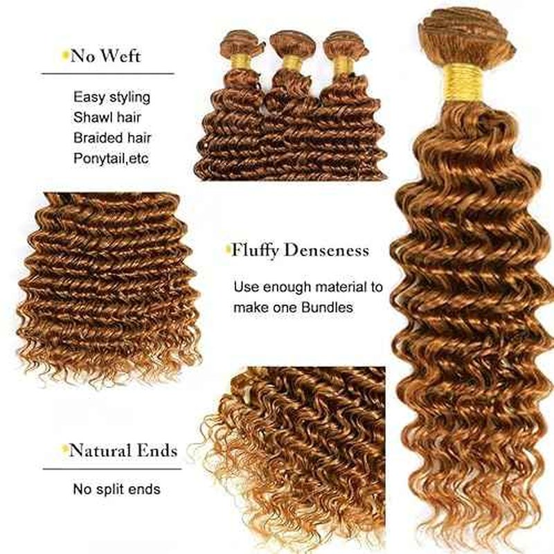 Condescension Brazilian Human Hair Bundles 24 26 28 Inch Deep Wave 3 Bundles Human Hair 100% Unprocessed Remy Brazilian Virgin Weave Hair Dark Brown 30 for Women