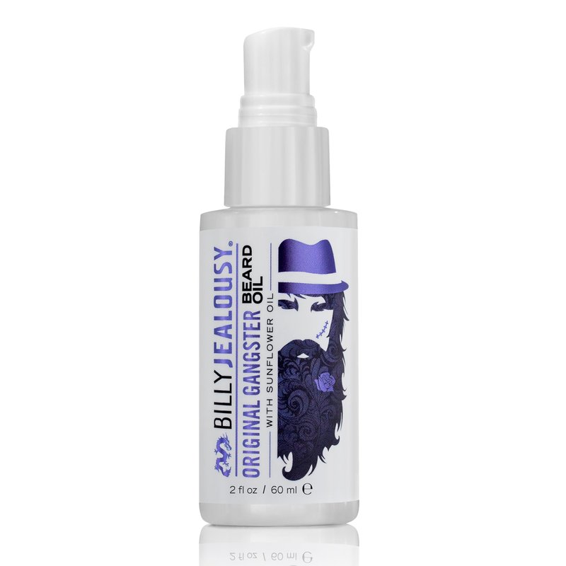Billy Jealousy Original Gangster Beard Kit with Trave Size Beard Wash, Oil and Titanium Keychain Comb to Cleanse, Stengthen & Soften Facial Hair, Oud Wood Scent