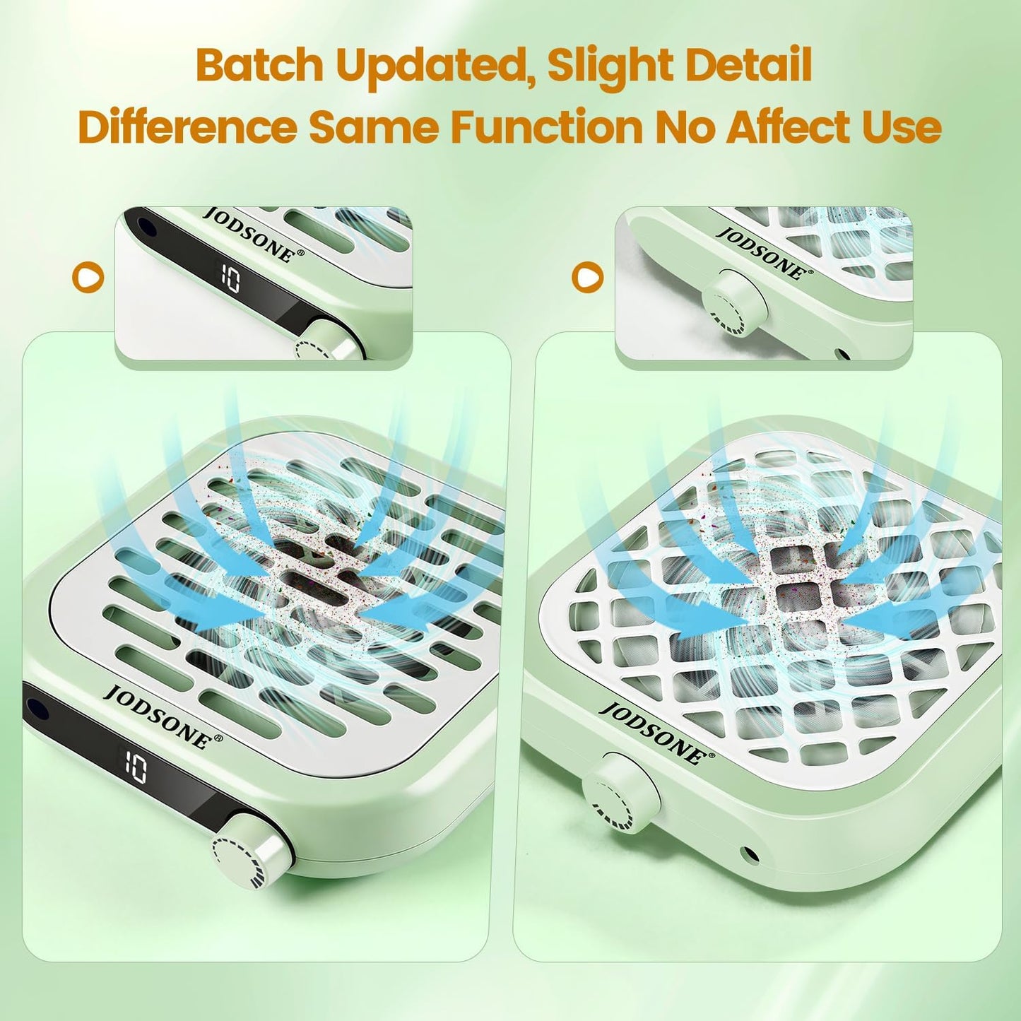Mini Nail Dust Collector - 6000RPM Powerful Suction for Nail Salon | Portable & Compact Design, Green