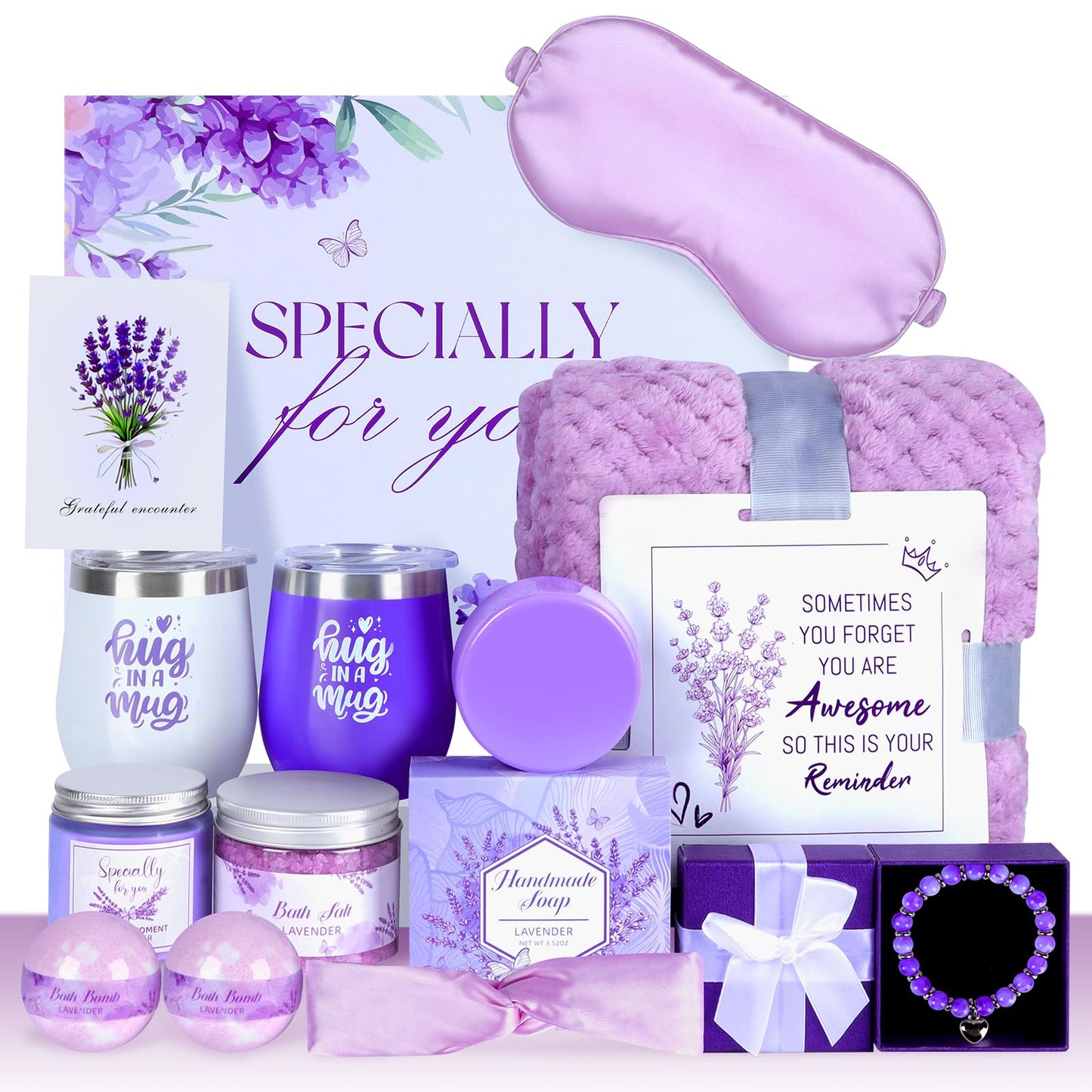 Kaulbiat Valentines Day Gifts for Her -12 Pcs Birthday Gifts for Women Mom Her Best Friend Sister Grandma, Self Care Gift Get well Relaxing Spa Thank you Sympathy Gift Basket Set