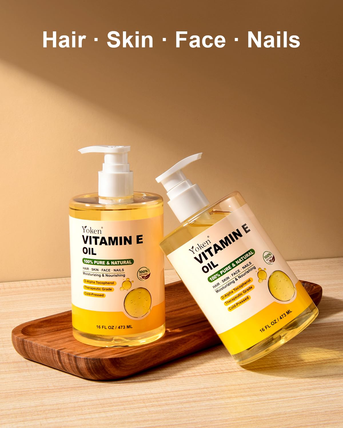 Yoken Vitamin E Oil for Skin 16 Oz Body Bath DIY oils for Face Cold Pressed