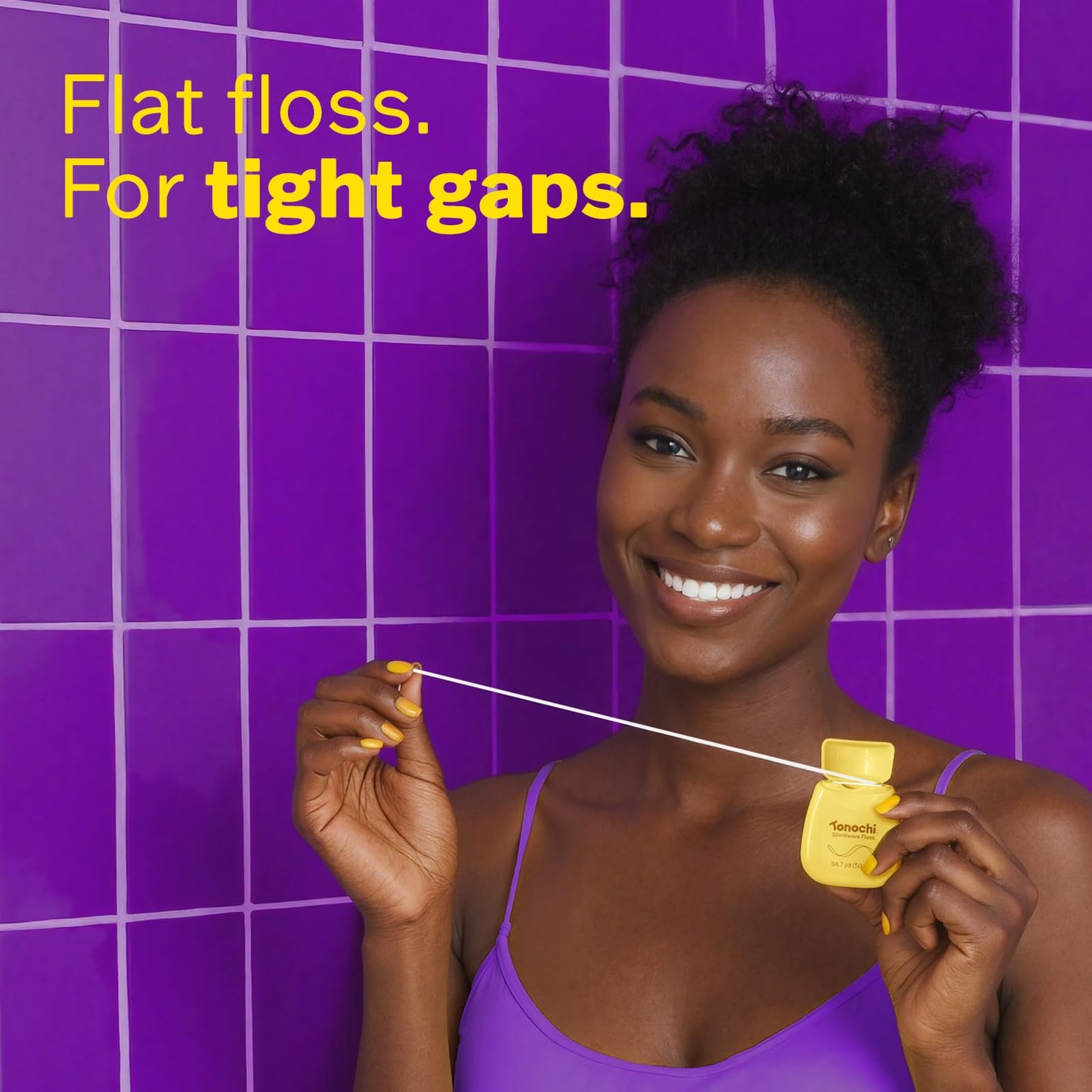 Tonochi SlimWeave Extra-Thin Flat Dental Floss for Tight Teeth, Shred-Resistant Dental Tape, Waxed Smooth Glide, Mint + Xylitol, 3-Pack (164 yd Total)