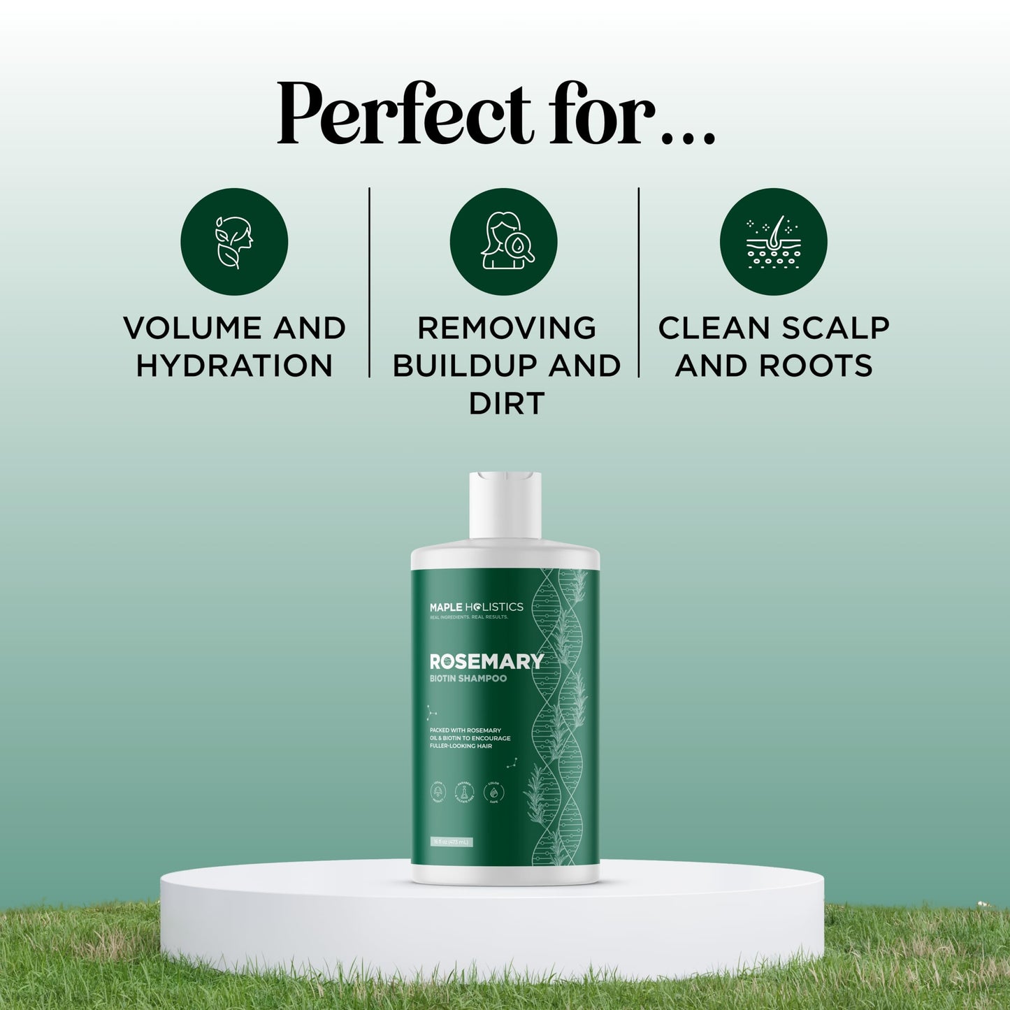 Volumizing Biotin and Rosemary Shampoo - Vegan Rosemary Biotin Shampoo for Thinning Hair for Women and Men with Nourishing B Vitamins & Tea Tree Oil - Paraben Silicone & Sulfate Free (16 Fl Oz)