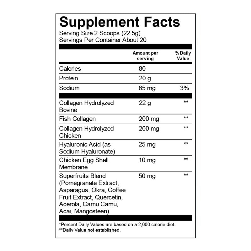 AMAXI Kathy Ireland Multi Collagen Protein Powder Peptides, Types I, II, III, V, X Unflavored, 20g Protein per Serving, Bovine, Chicken, 16 oz
