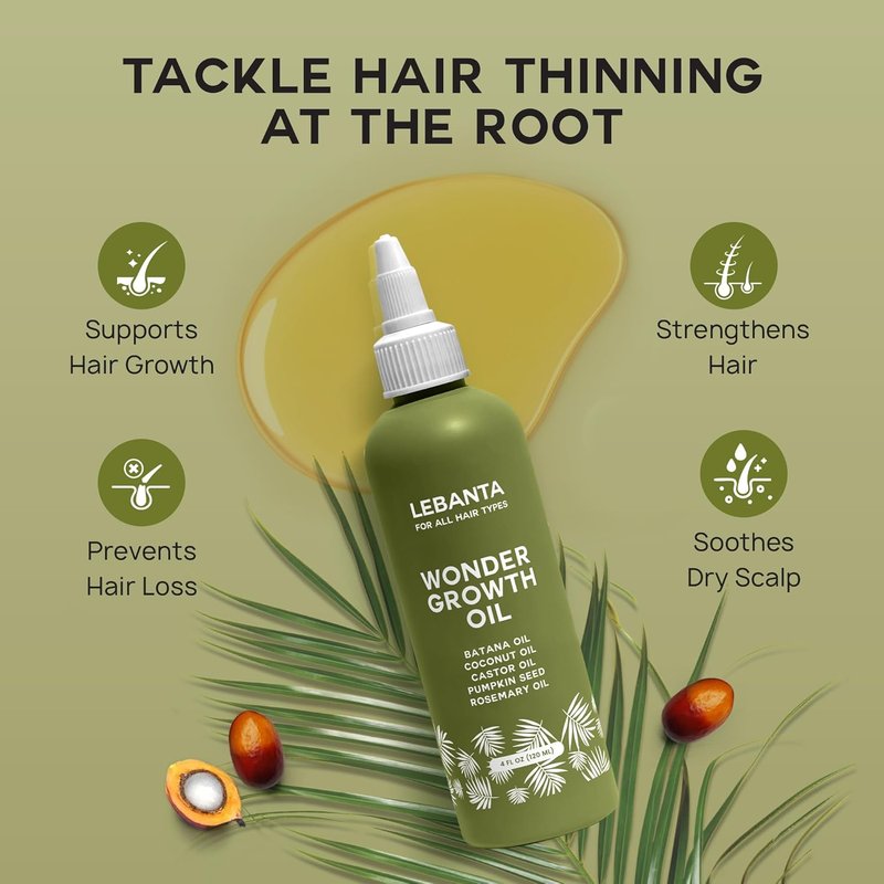 Lebanta Batana Oil for Hair Growth - 100% Pure Natural Blend with Organic Castor, Pumpkin Seed & Coconut Oil | Thicker, Stronger Hair (1 Pack)
