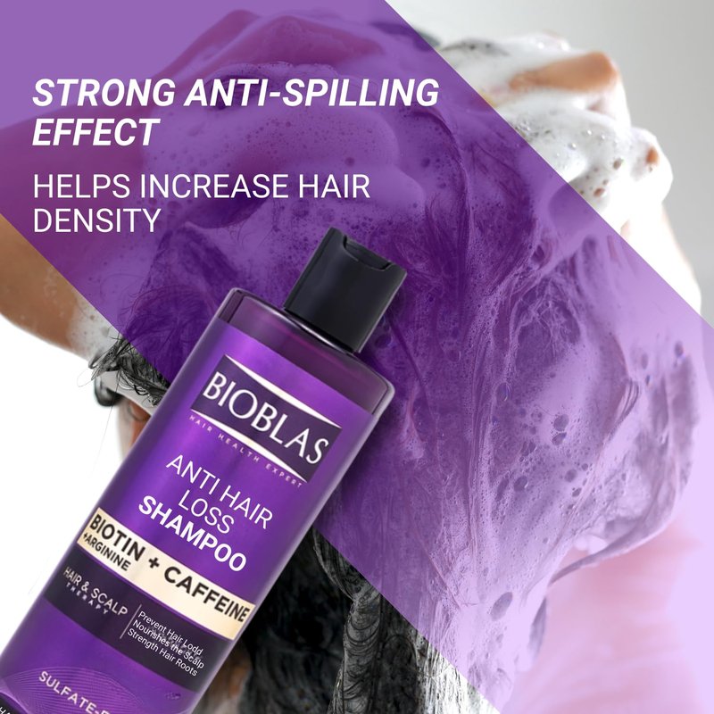 Sulfate-Free Shampoo Containing Biotin, Caffeine, Arginine, Clinically Tested, Effective Against Hair Loss, Intensive Hair Care Shampoo for All Hair Types, Men and Women