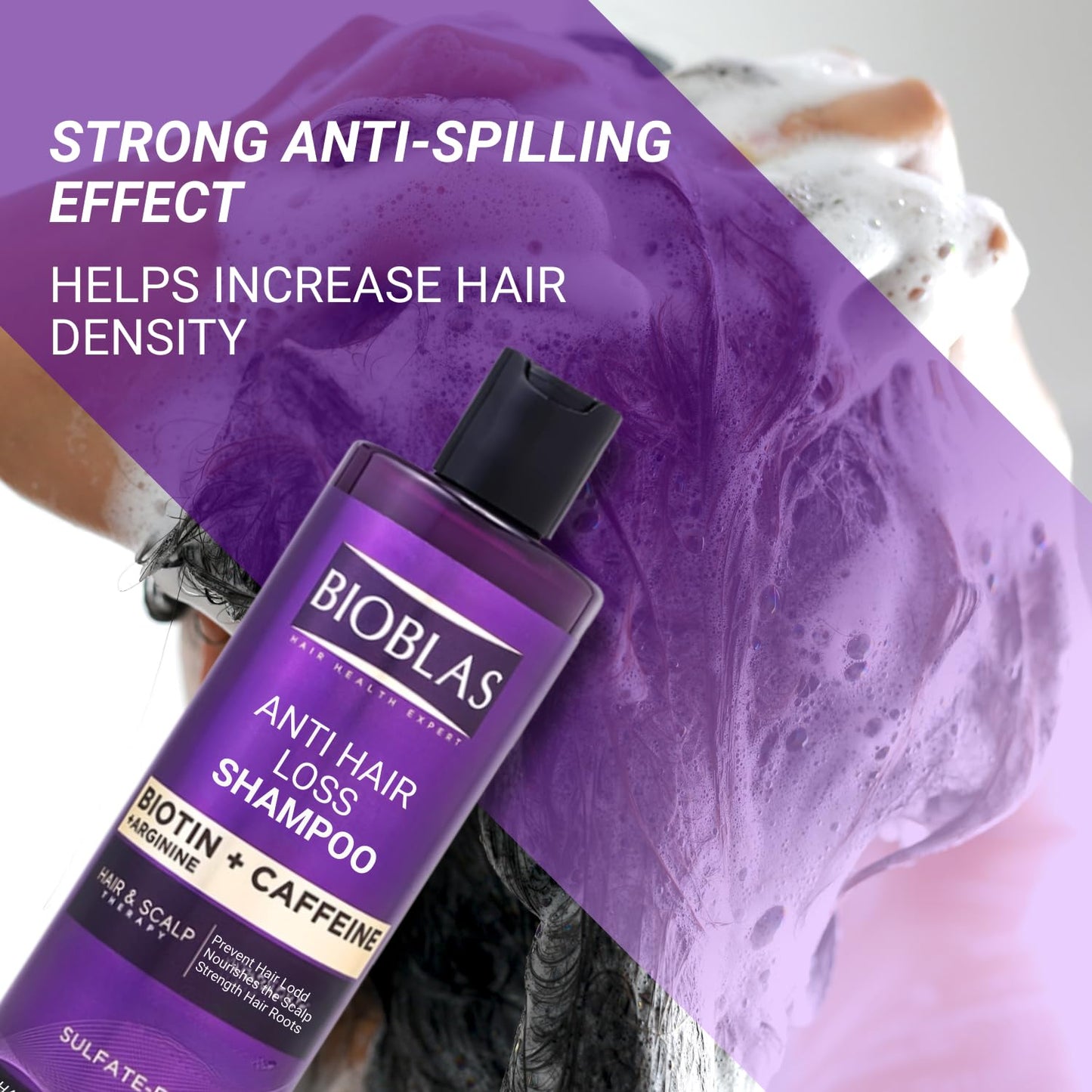Sulfate-Free Shampoo Containing Biotin, Caffeine, Arginine, Clinically Tested, Effective Against Hair Loss, Intensive Hair Care Shampoo for All Hair Types, Men and Women