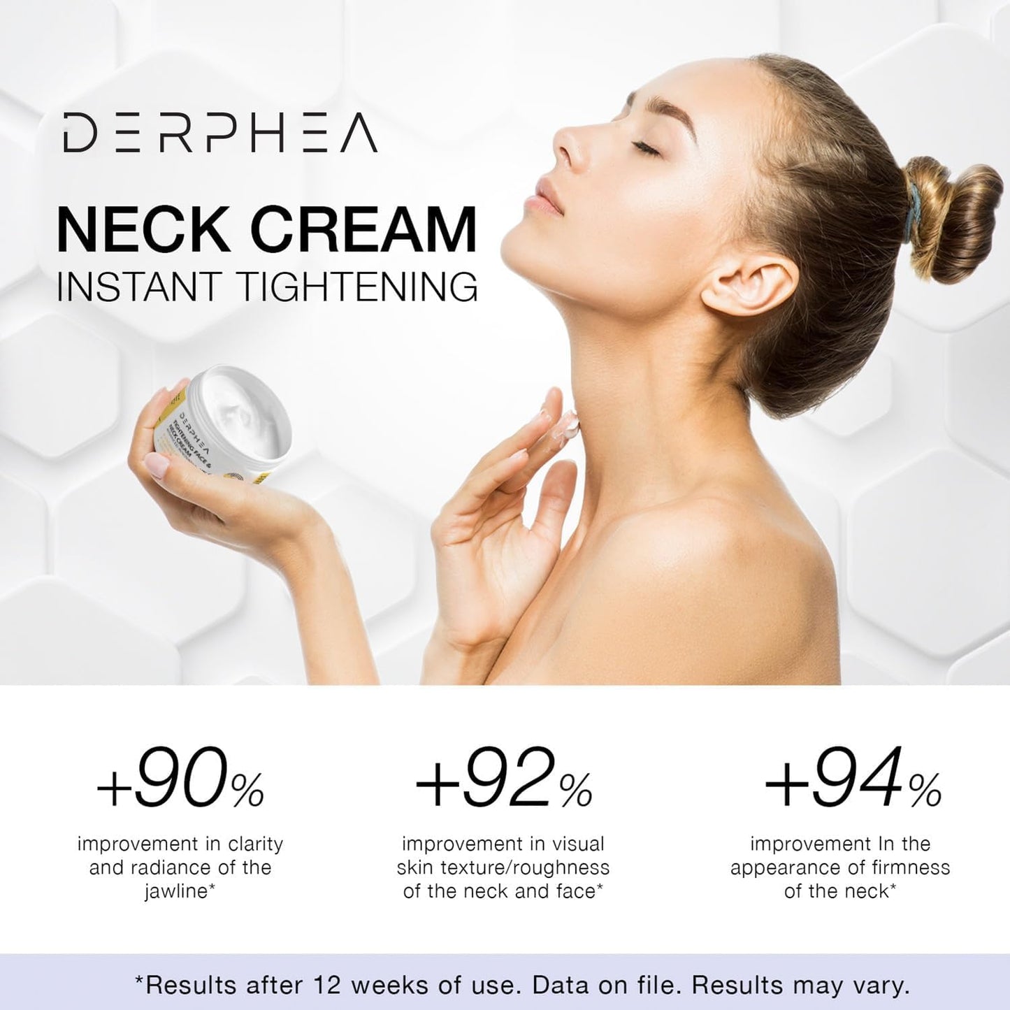 DERPHEA Neck Tightening Cream, Neck Firming Cream For Tightening and Firming, Fine lines, Loose & Sagging On Face, Decollete & Other Skin Areas - 1.7 OZ