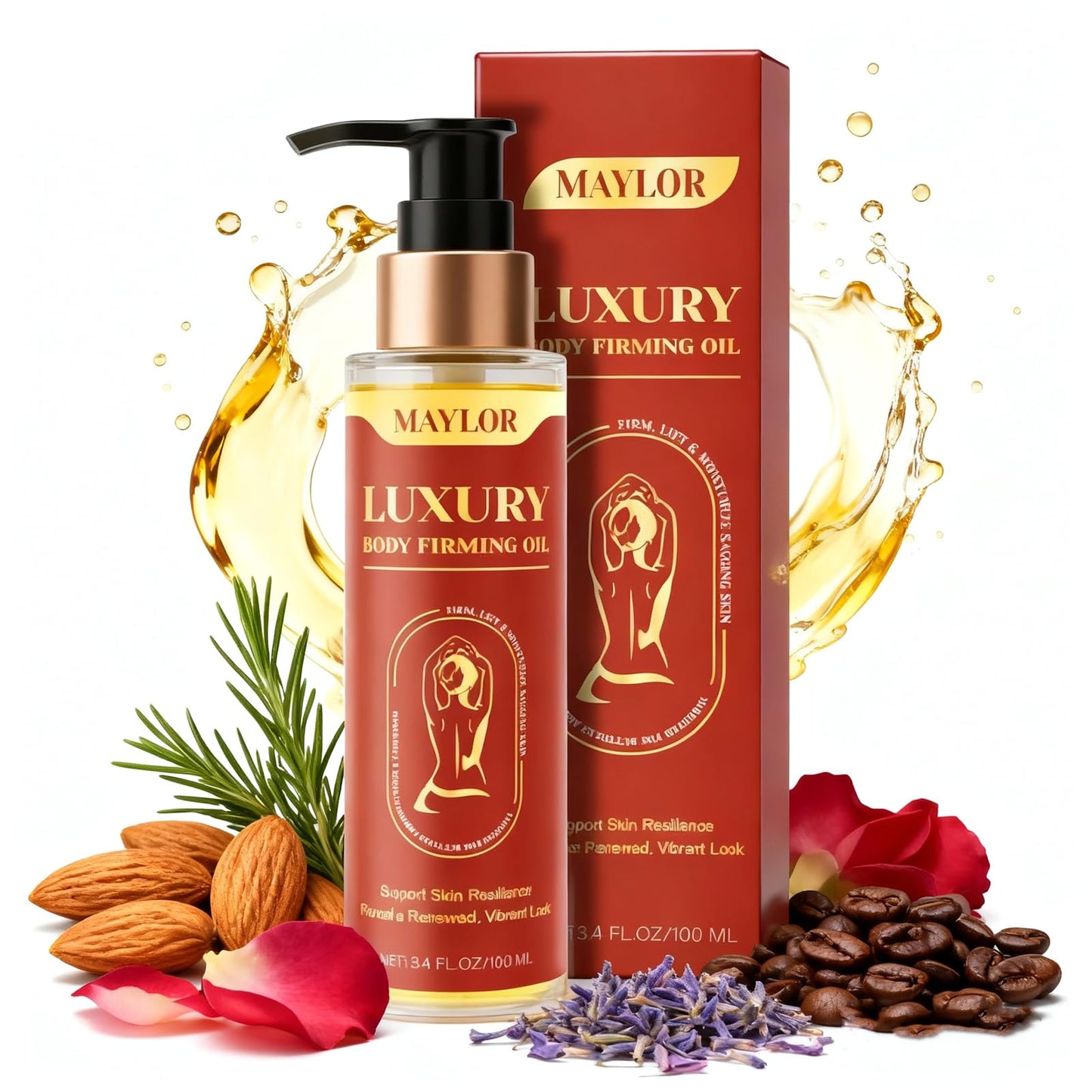 MAYLOR Body Firming Oil - Daily Moisturizing Body Oil for Men and Women, Full Body Treatment for Smooth Skin, Spa-Quality Self-Care Gift - 3.38 fl oz (1)