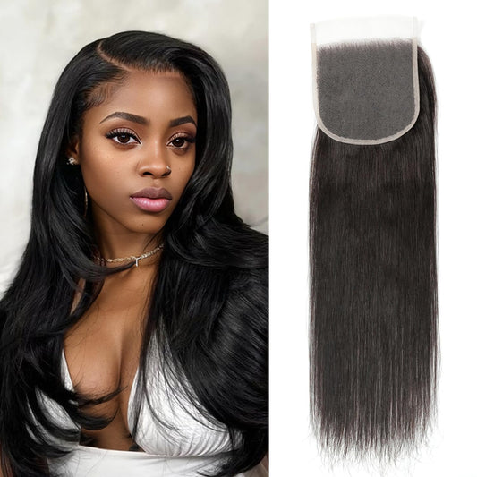4x4 Transparent HD Lace Closure Virgin Human Hair Closure Invisible Lace Closure Pre Plucked with Baby Hair Natural Black(14Inch,Body Wave)