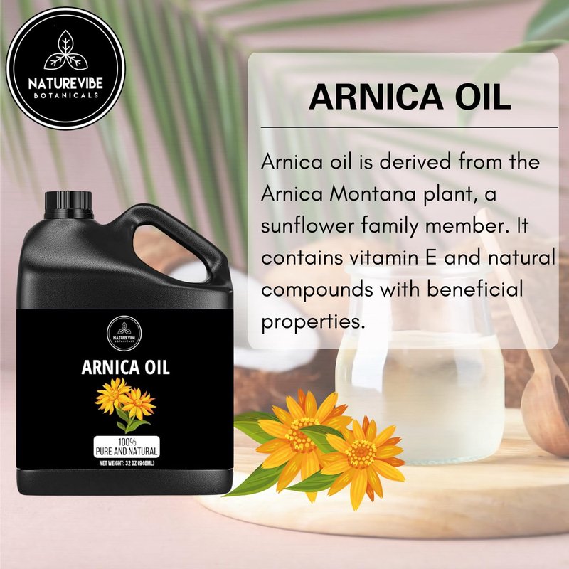 Arnica Oil 32 Ounces - 100% Pure & Natural for Skin and Hair Care