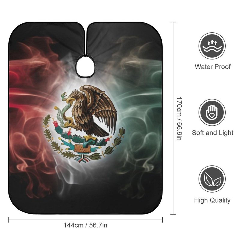 KUYT Mexican Flag Professional Barber Cape - Polyester Hair Cutting Salon Cape - Water Stain Resistant - Anti-Static - 56.766.9 Inch (1 Pack)